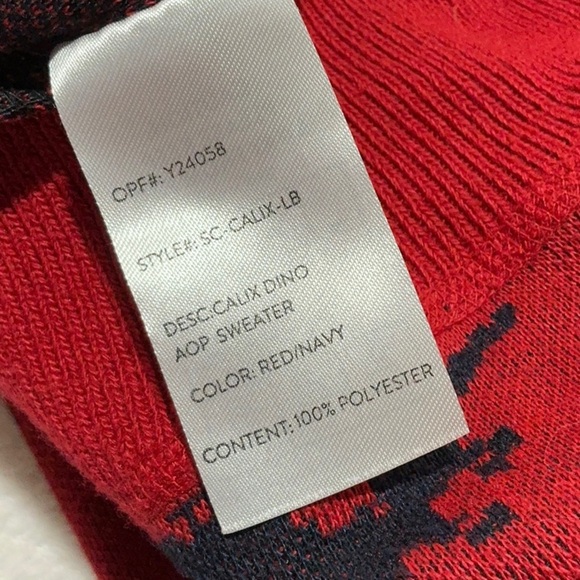 Red Dinosaur Print Sweater - Picture 8 of 8